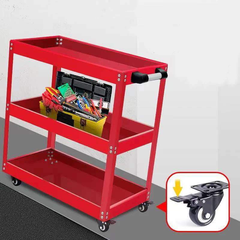 Mechanical Workshop Tools with Wheels, Tool Carts 3-layer Mobile Tool Car, Multifunctional and Heavy-duty Auto Repair Parts Car