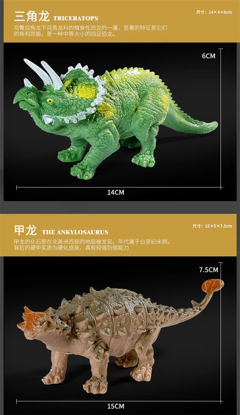 Simulation Jurassic Dinosaur Action Figures Dino Park Carnotaurus Ankylosaurus Tyrannosaurus Rex Model Decoration Toys Kids Gift