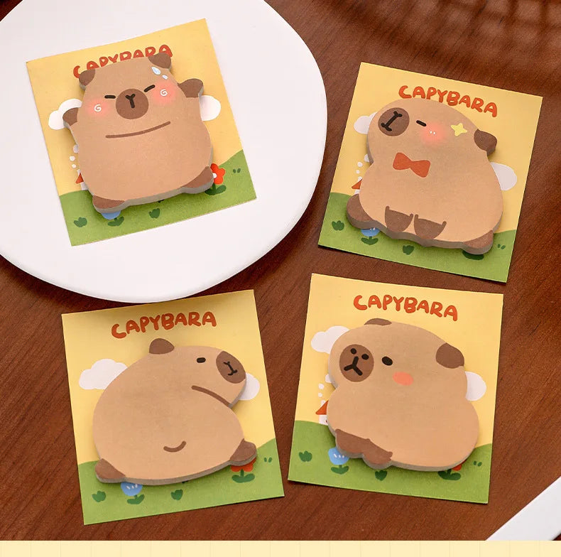 Capybara Sticky Notes, Cute Sticky Notes, Student Cartoon High-looking Sticky Notes Kawaii Memo Pad  Stationery  Stationary