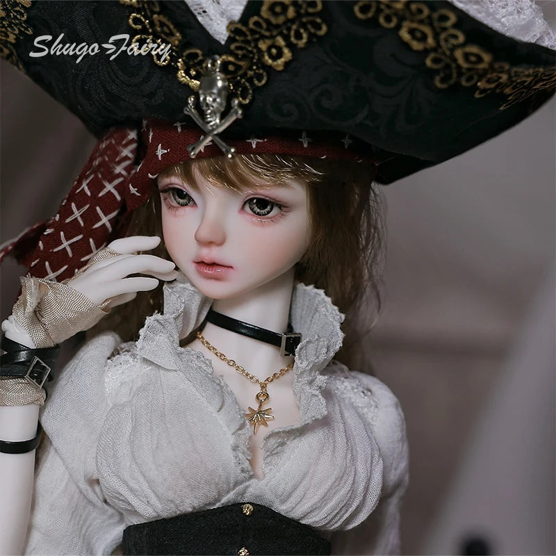 ShugaFairy Lynn Bjd Doll 1/4 Bariy Body  Middle Ages Sea Warrior Pirate Captain Moveable Joints Full Set FashionDoll