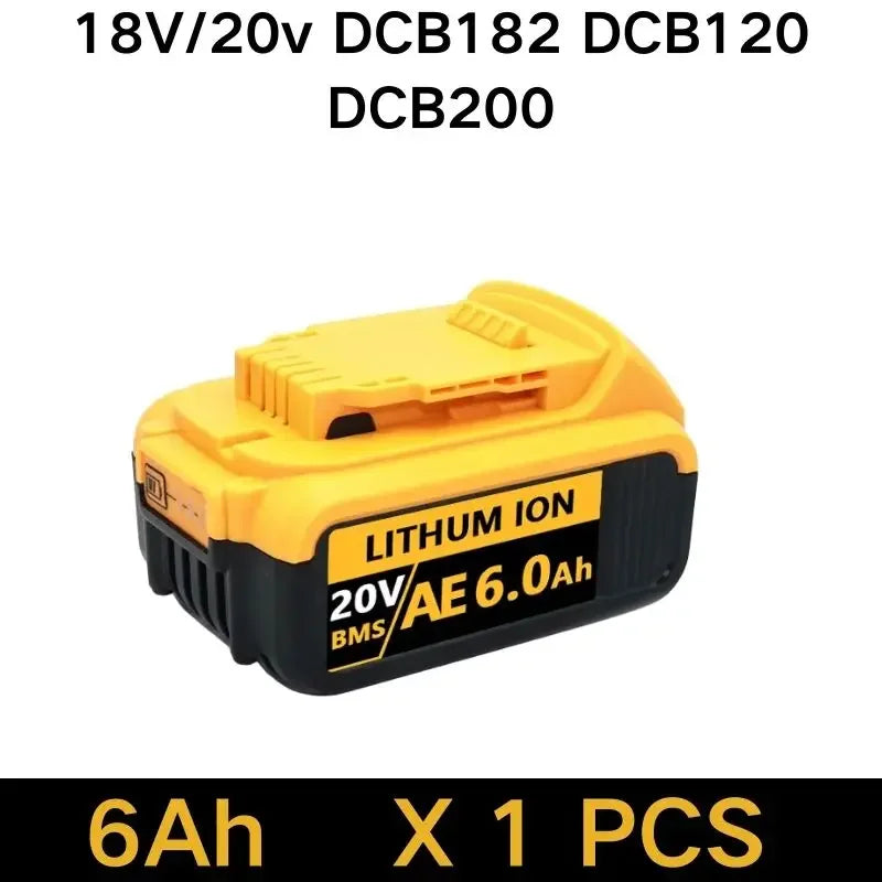 6000mAh、8000mAh Battery DCB200 MAX For Flexvolt For Dewalt DCB606 DCB205 DCB206 DCB209 DCB182 Power Tool Battery 20V/60V Battery