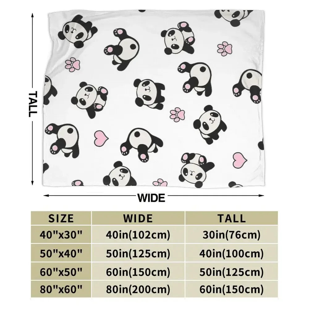 Panda Cute Animal Blankets Soft Warm Flannel Throw Blanket Bedspread for Bed Livingroom Picnic Travel Home Sofa