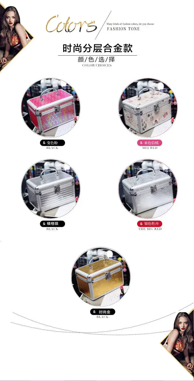 New Beauty Makeup Box Artist Professional Cosmetic Cases Make Up Tattoo Nail Multilayer Toolbox Storage Organizer Suitcase Bag