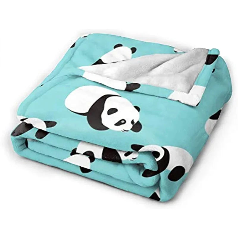 Cute Panda Flannel Fleece Bed Throw Lightweight Cozy Plush Blanket for Bedroom Living Rooms Sofa Couch 50 "x 40"