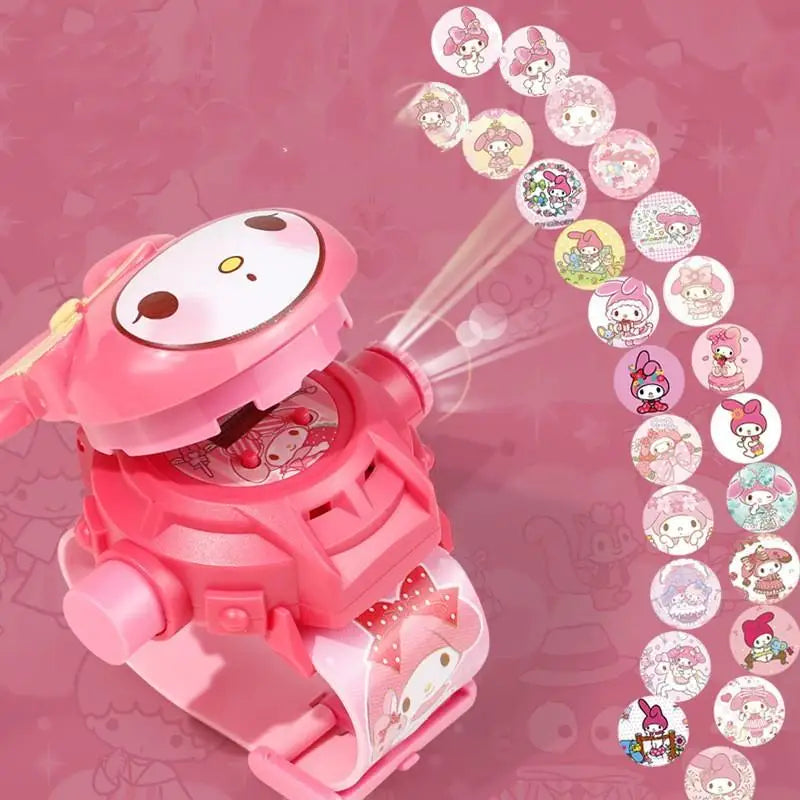 Sanrio Watches Kuromi Hello Kitty Cinnamoroll My Melody Wrist Watch for Kids 3D Projection Electronic Watch Children's Toys Gift