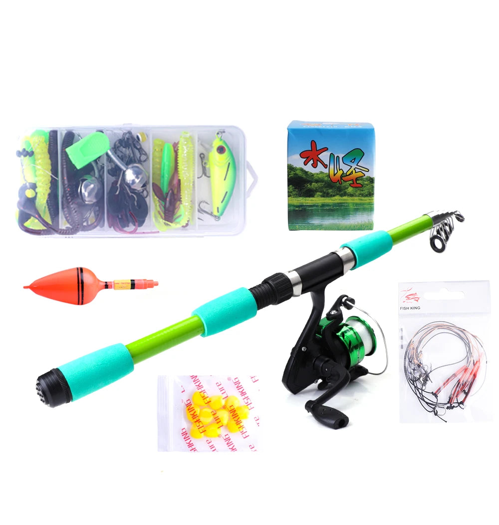 FTK 1.8/2.1m Telescopic Fishing Rod Reel Combo Full Kit Carbon Fiber Rod Pole Spinning Reel Fishing Bag Case Pesca Gear Set