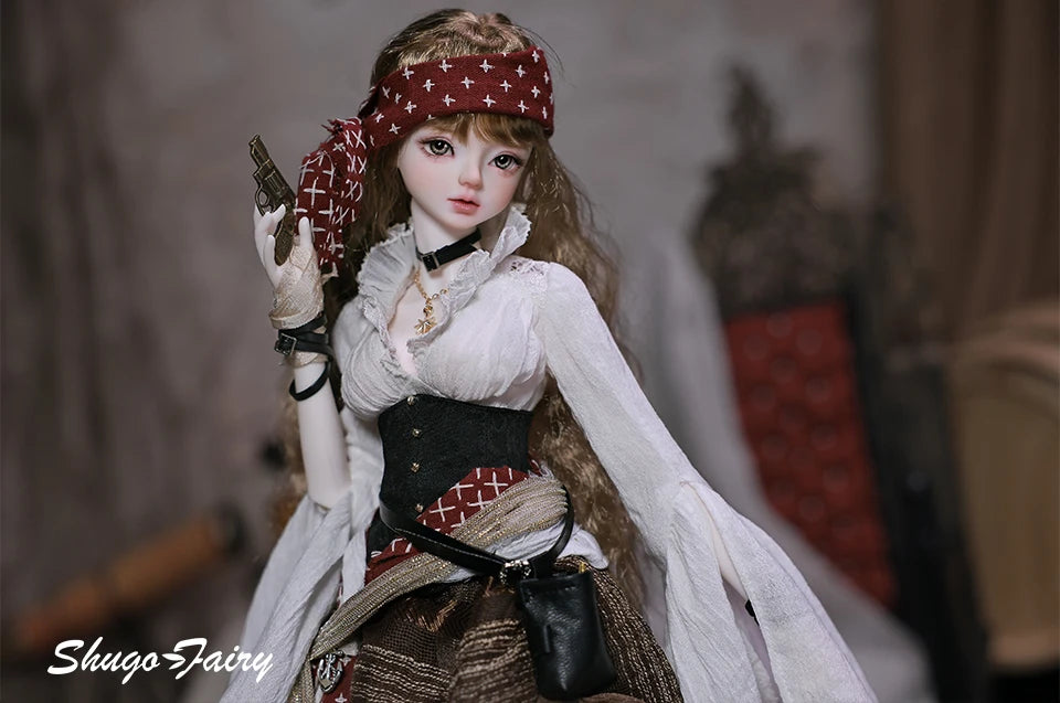 ShugaFairy Lynn Bjd Doll 1/4 Bariy Body  Middle Ages Sea Warrior Pirate Captain Moveable Joints Full Set FashionDoll