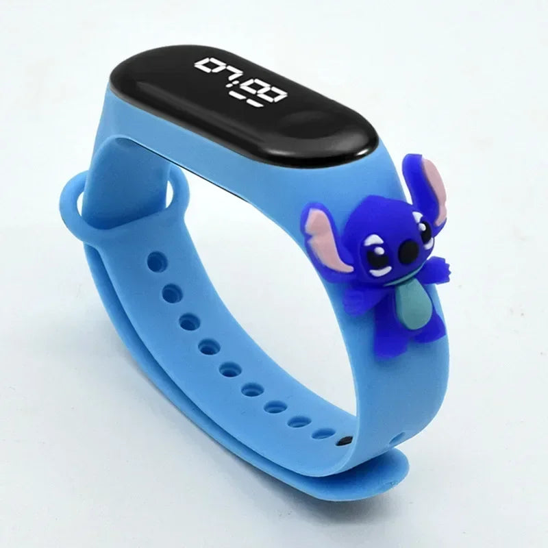 Disney Stitch LED Waterproof Kids Digital Watch Spiderman Hulk Children kawaii Watch Sports Touch Electronic Animation Kids Gift