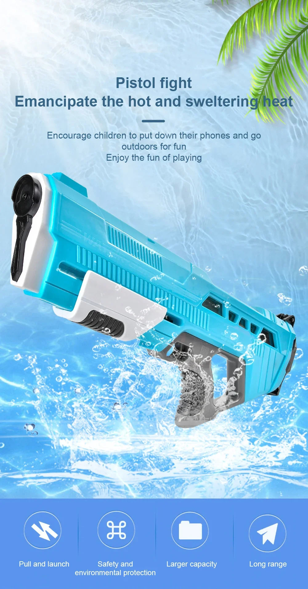 Children Summer Outdoor Beach Battle Game Water Gun Toys Large Capacity Water Gun Parent-child Interaction Fight Essential Toys