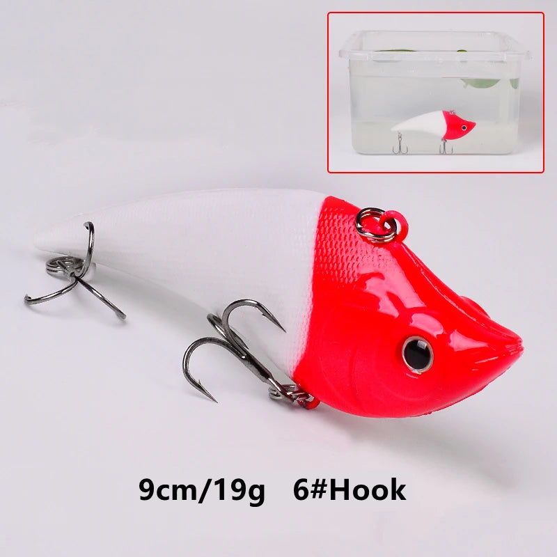 1 Pcs Luminous Bait Red Head White Body Floating Water Mino Plastic Hard Bait Bionic Bait Luminous Submerged Pencil Fishing Gear