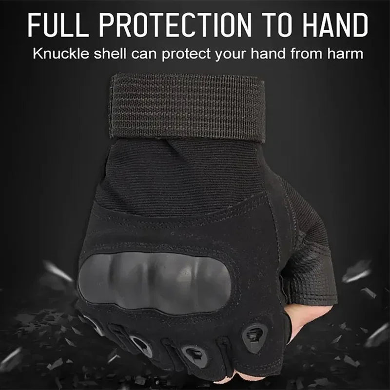 Outdoor Tactical Gloves Half Finger Paintball Airsoft Shot Combat Anti-Skid Men Bicycle Camping Hunting Gloves Protective Gear