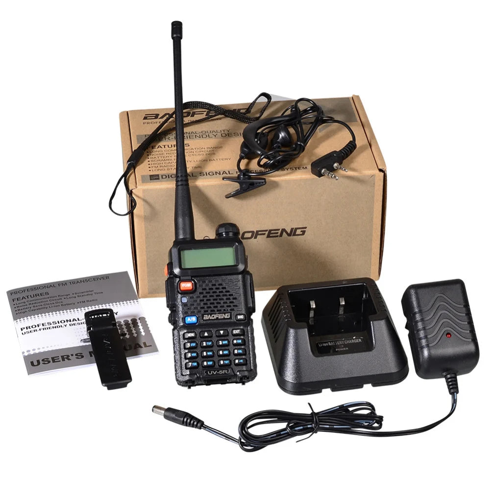 BaoFeng UV-5R Walkie Talkie 5W/8W Two Way Radio Commutator VHF/UHF 136-174MHz & 400-520MHz Station Receiver Ham Wireless Set