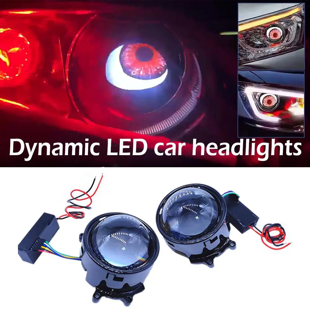 Dynamic 3 Inch Devil Eyes Lens Lights For 12v Car WIFI Control Eyes Retrofit Kits Headlight Assembly Auto Accessories