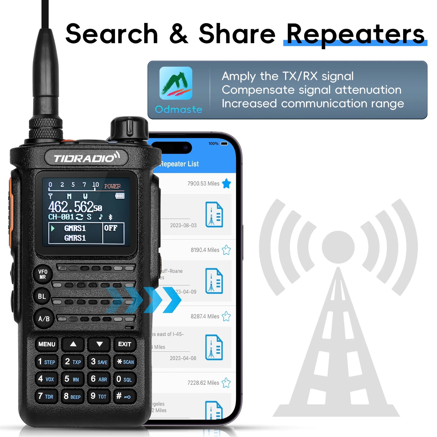 2nd Gen 2PCS TIDRADIO H8 10W Walkie Talkie Long Range Connection Wireless Programming Multi-Band Two Way Radio  Portable Set HAM