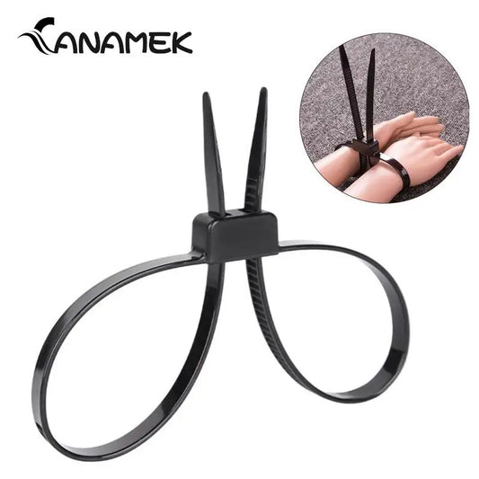 1Pcs Flex Cuffs Plastic Nylon Disposable Zip Tie Handcuffs Toughness Cable Handcuff Public Security Enforcement Gardening