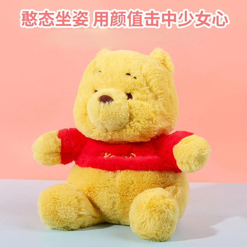 Kawaii Disney Sitting Position Winnie The Pooh Plush Toy Cute Stuffed Animals  Pooh Bear Stitch Doll Pillow Birthday Gift Girl