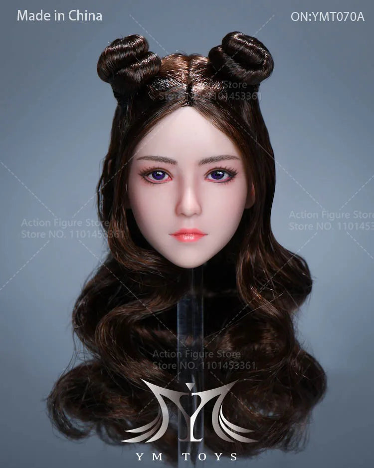 YMTOYS YMT070 1/6 Asian Female Soldier Xiao Cang Delicate Pretty Detail Head Sculpt Cute Loli Carving Model Fit 12" Figure Doll