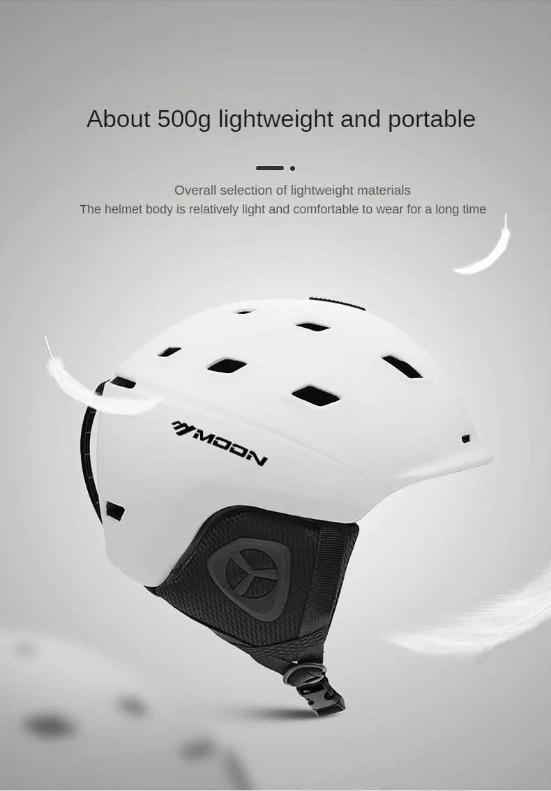 MOON Snow Visor Integrated Forming Safety Protective Equipment with Glasses, Skiing Helmet, Outdoor Sports, Winter