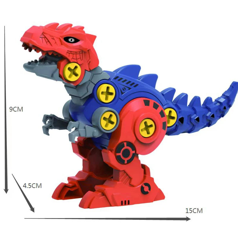 5 IN 1 Children Assembly Dinosaur Transformation Dino Robot Constructor Screw DIY Set Blocks Disassembly Screwdriver  Model Toys