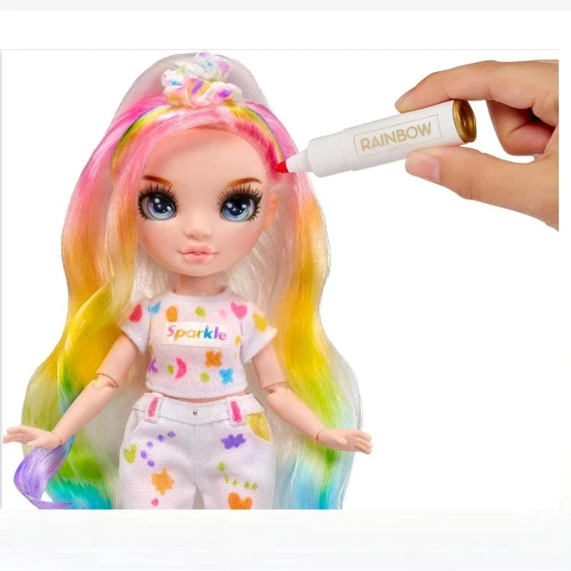 Rainbow High Color & Create Fashion DIY Doll with Washable Rainbow Markers Fashion Dressup Dolls Accessories Girls Toys Gift