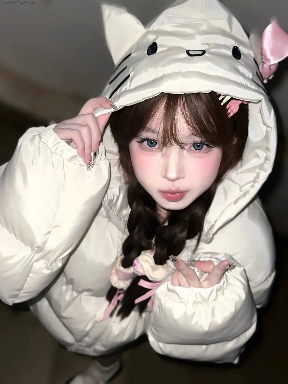 Sanrio Hello Kitty New Harajuku Tops Hooded Y2k College Style Cotton Coat Autumn Winter Fashion Clothes Women Cute Padded Jacket