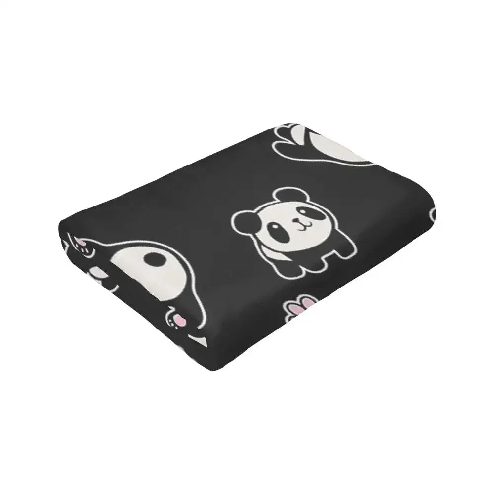 Panda Cute Animal Blankets Soft Warm Flannel Throw Blanket Bedspread for Bed Livingroom Picnic Travel Home Sofa