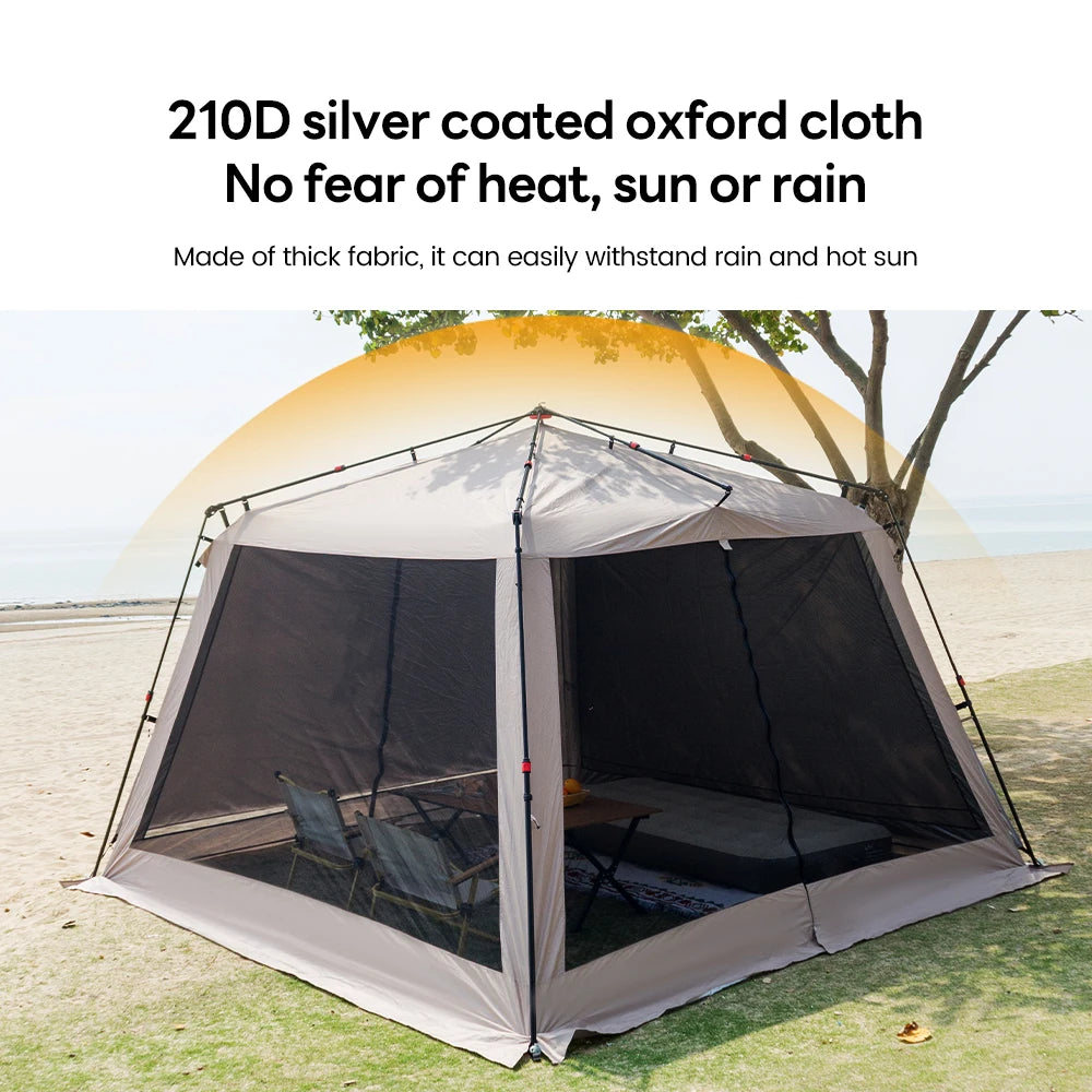 Sonuto Outdoor Canopy Tent Automatic Quick-Opening Aluminum Pole Camping Rainproof Beach Fishing Mosquito Net Sunshade Pergola