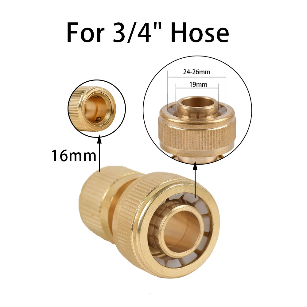 1/2'' 3/4'' 1'' Brass Tap Quick Connecter 16mm 20mm Copper Hose Coupling Adapter Garden Tubing Repair Watering Gun Fittings Tool