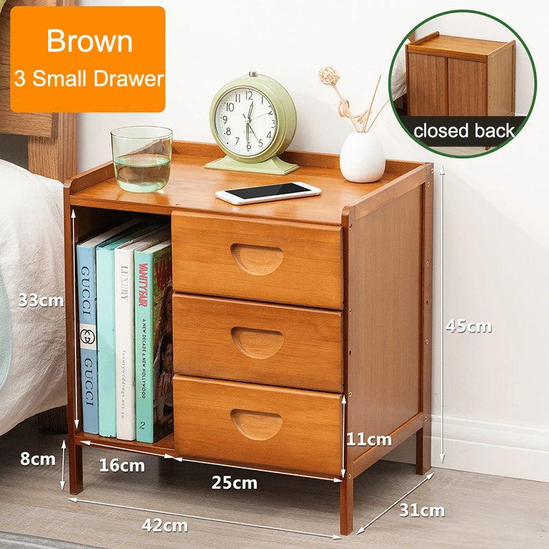 Bamboo Nightstands, Bedside Tables with Open Storage Compartments, Modern Side Table, Easy To Assemble End Table for Bedroom