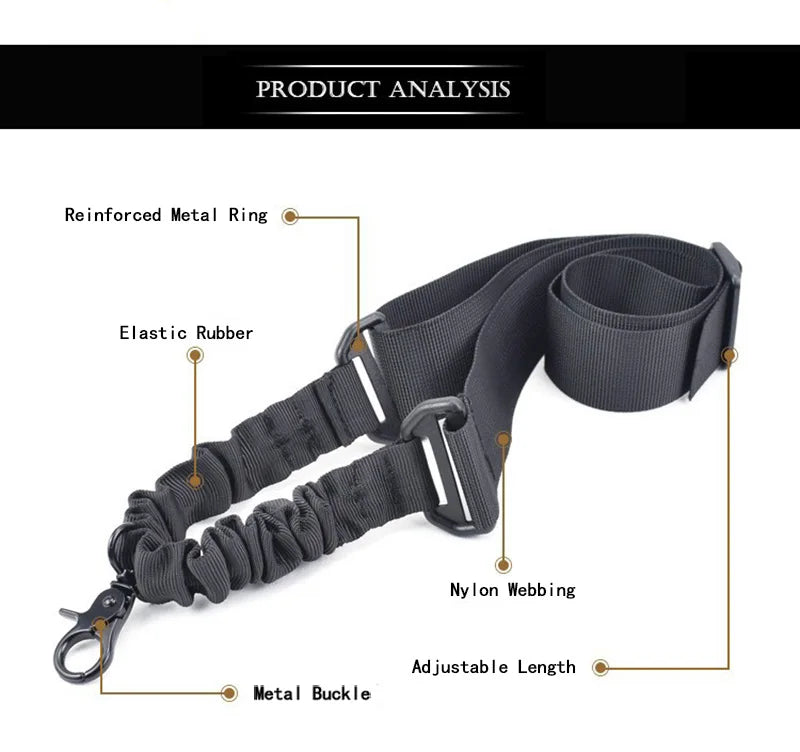 Tactical Single Point Gun Sling Shoulder Strap Rifle Rope Belt with Metal Buckle Shotgun Hunting Ar 15 Accessories Tactical Gear