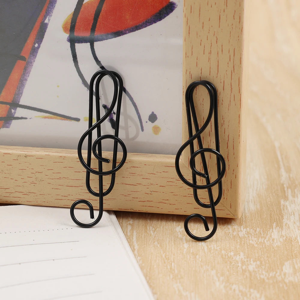 20Pcs Creative Music Paper Clips Musical Notes Paper Clip Holder Clamps Bookmark Office School Stationary Students Gift