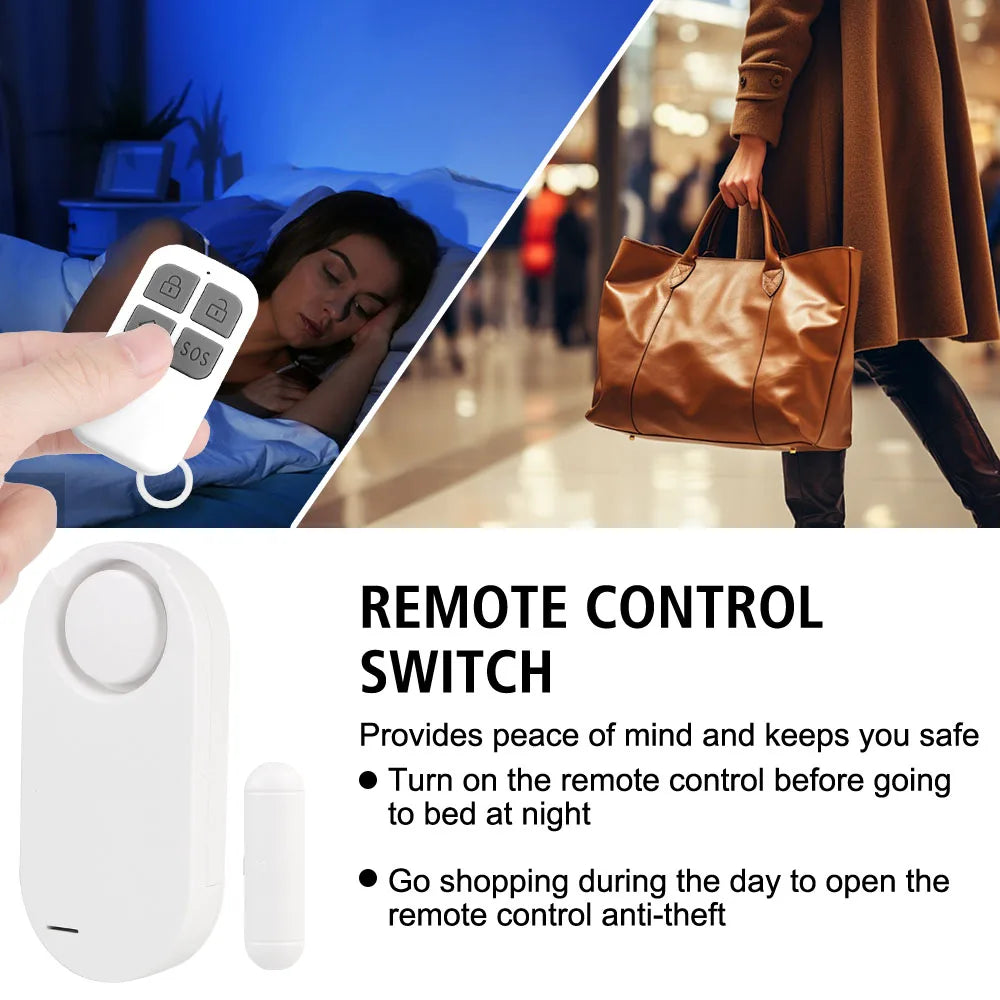 Home Protection Kit Wireless Remote Control Door Window Entry Alarm Host Burglar Security Alarm System Door Sensor Alarm 130DB