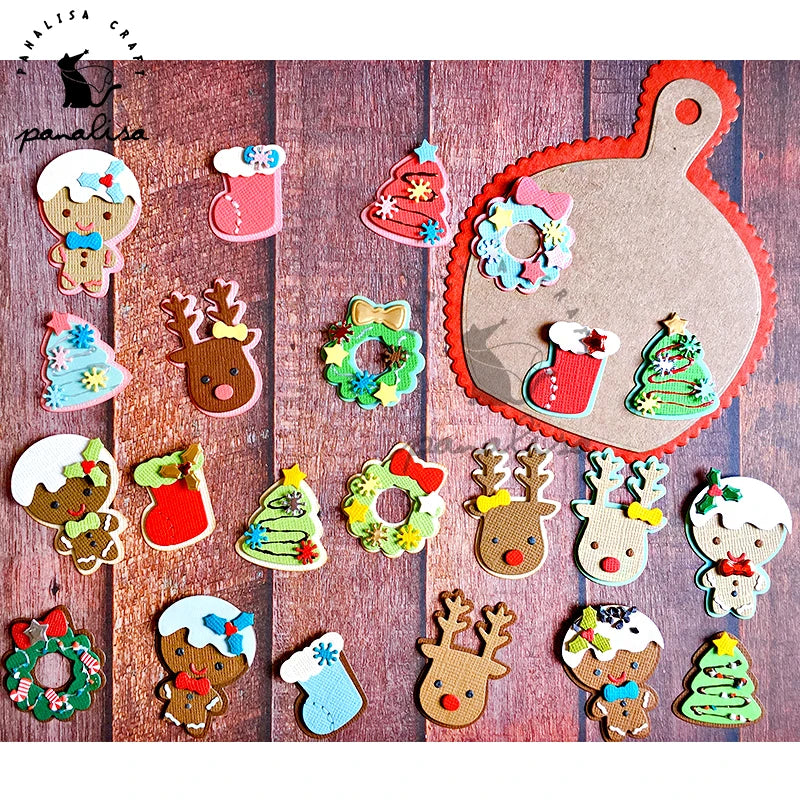 Panalisacraft Christmas gingerbreadman biscuit cookies Metal Cutting Dies diecut scrapbooking Album Paper Card Craft Embossing