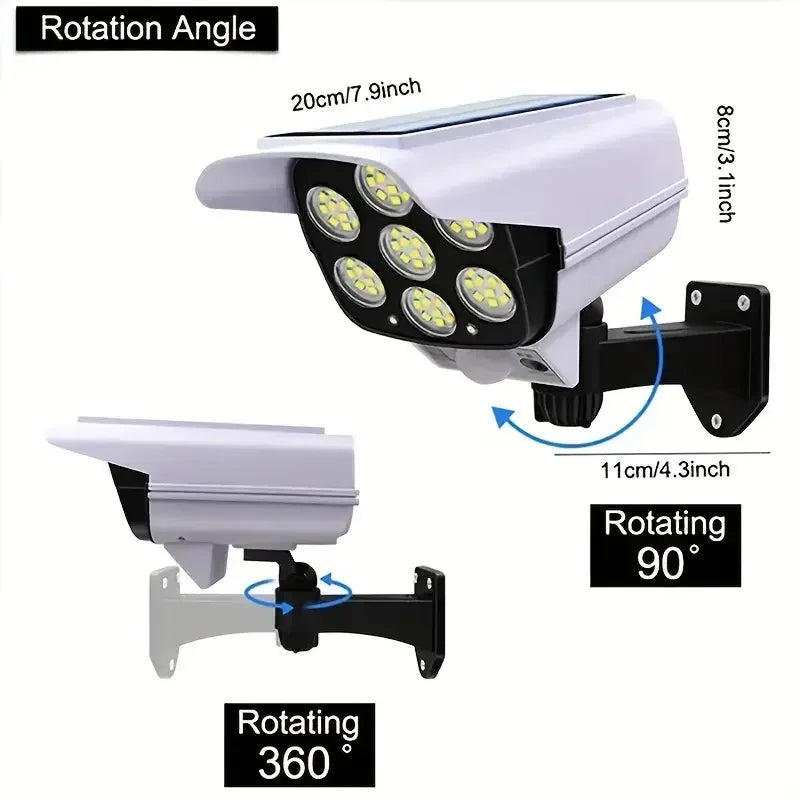 77 led security dummy camera solar light motion sensor wireless outdoor flood light IP65 Waterproof lamp 3 mode for home garden