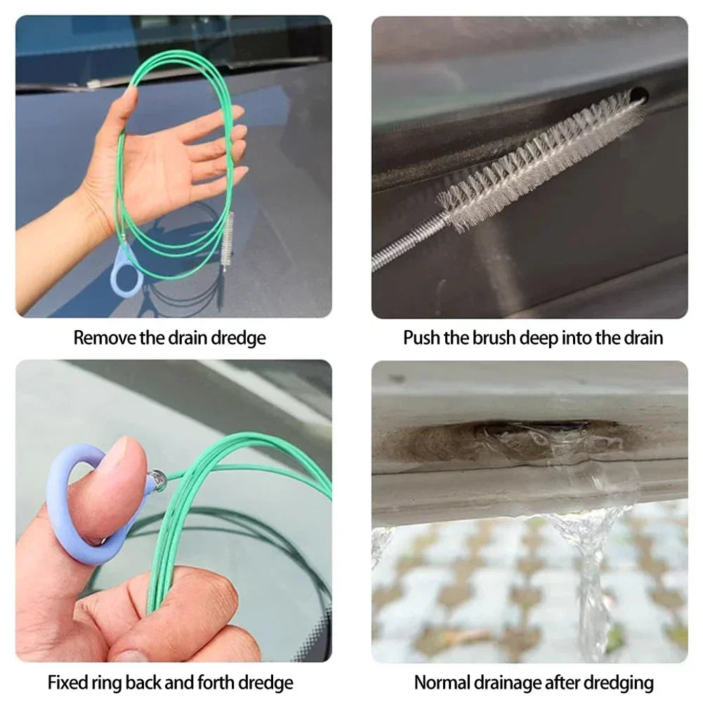 3/5M Drain Hole Cleaning Brush Flexible Car Drain Dredge Sunroof Cleaning Scrub Brush Tool Accessories Skylight Drain Pipe Brush