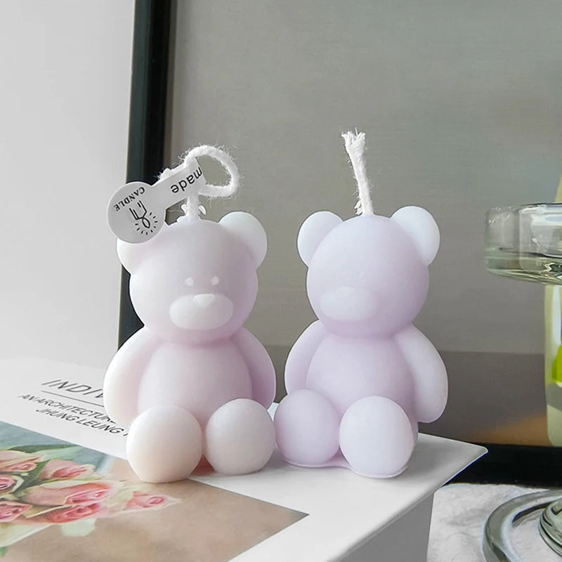 Cute Candles Bear Birthday Decor Scented Candles Ins Desktop Decorative Centerpiece Aromatic Candles Cake Topper Birthday Gifts