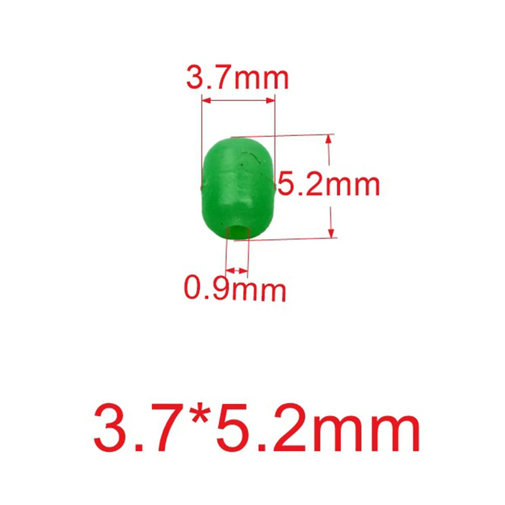 100PCS Fishing Beads Soft Rubber Luminous For Treble Hook Fishing Rigs Fishing Lure Tackle Fishing Space Beans Round Float Balls