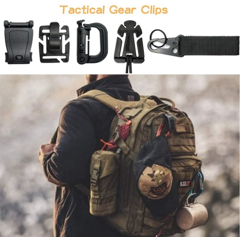 42 Pcs Molle  Accessory Set Tactical Gear Clip Outdoor Nylon Webbing Buckle Army Fan Multifunctional Mountaineering Buckle