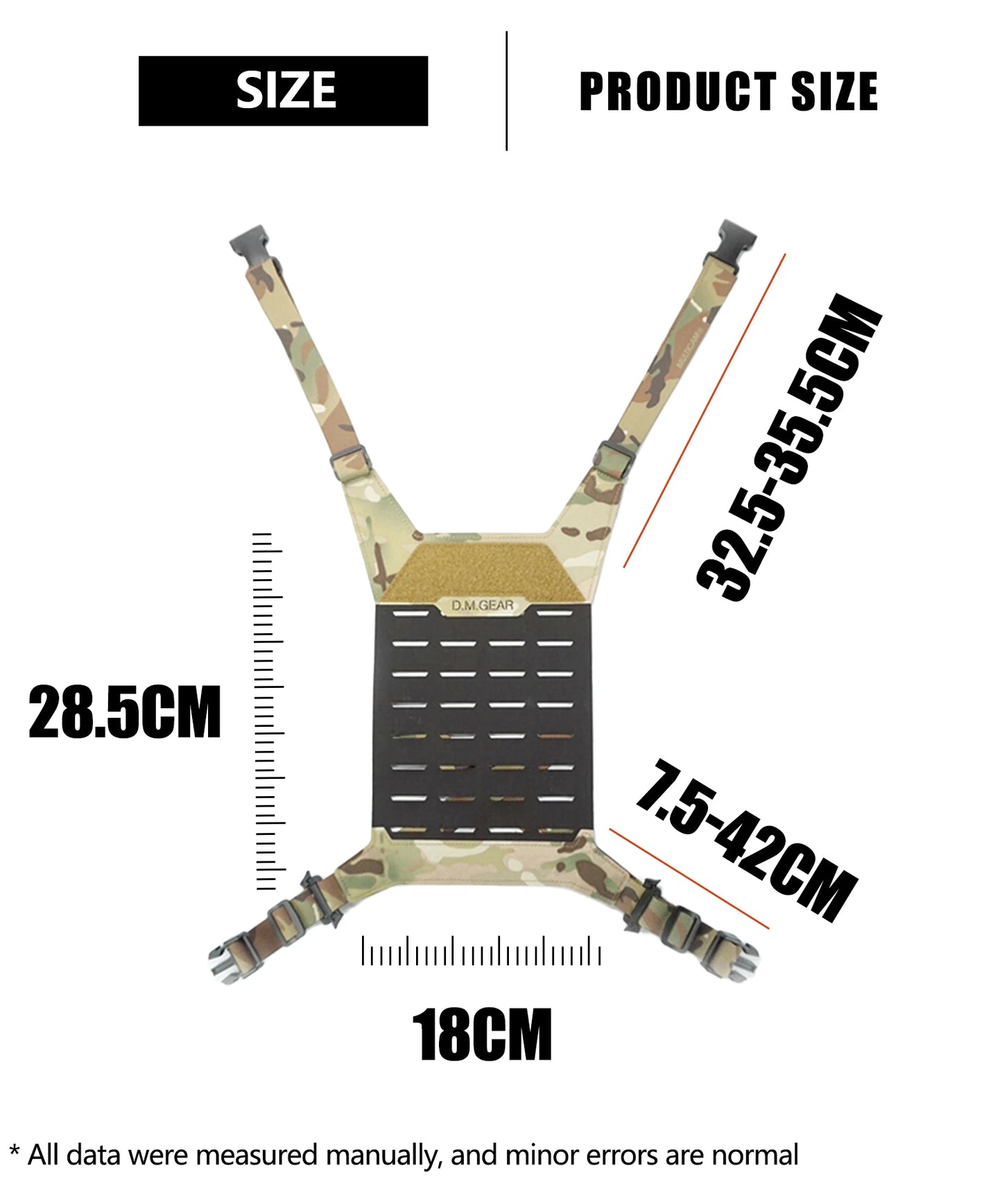 Tactical Gear MOLLE Backplane D3 SS MK Series Chest Hang General Camouflage Light Weight Hunting Equipment Accessory Outdoor