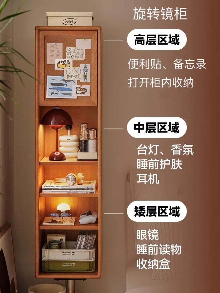 Full Body Mirror Storage Heart Earring Jewelry Box Organizer Store Furniture Cabinet Jeweler Woman Vanity Swivel Wall Stand Wood