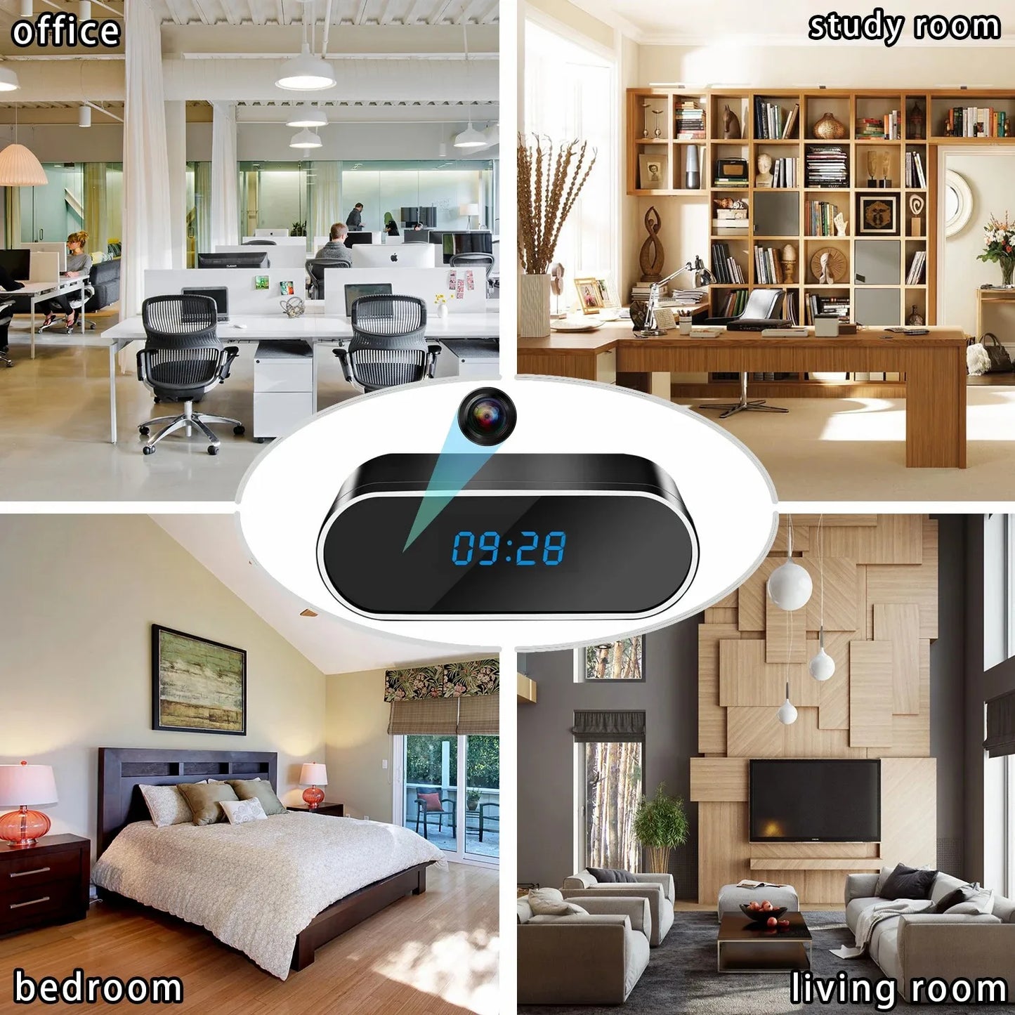 2.4GHZ WiFi small-scale Clock Camera 1080P HD Support Motion detection Night Vision DVR Home Security Nanny Video Surveillance