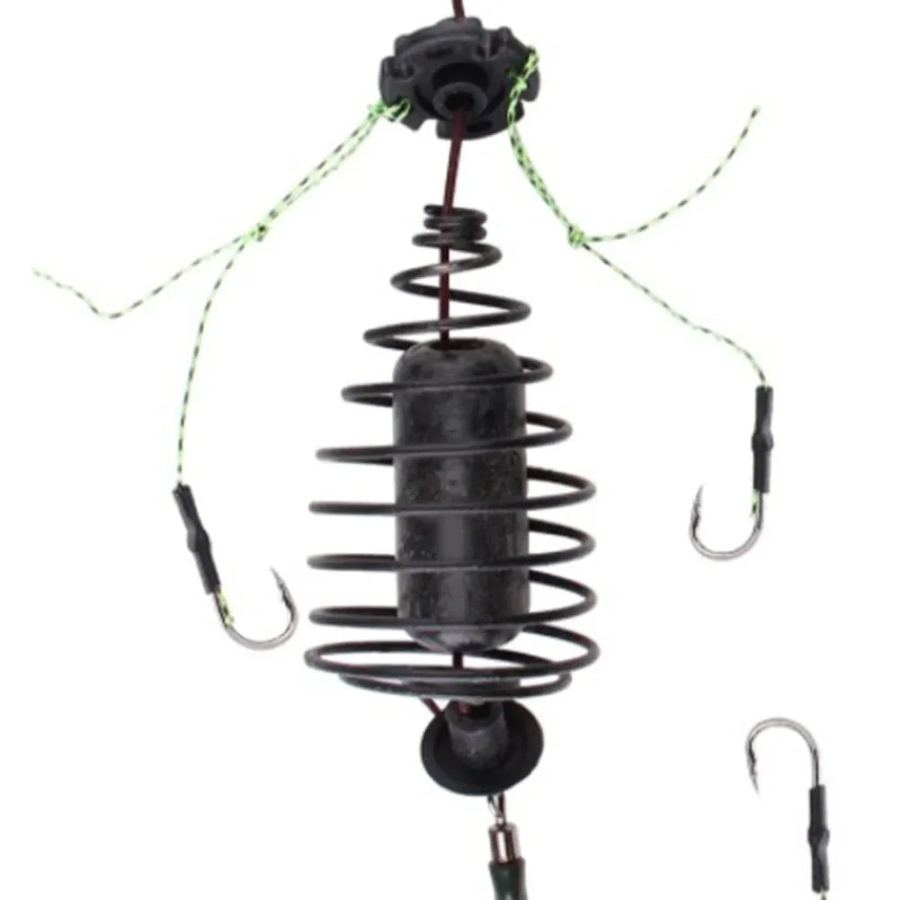 Eco-Friendlys Carp Fishing Gear 50cm High-Carbon Steel Bait Cage Feeder Set With Line Hook & Sinker 30-80g Weights Fishing Part