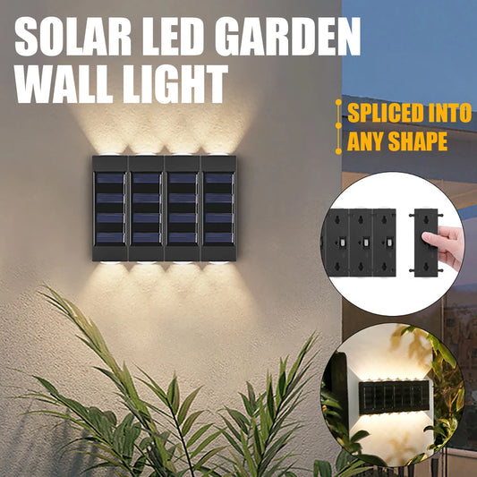 Freely Combined Spliced Solar LED Wall Lamp Outdoor Waterproof Up And Down Luminous Lighting For Garden Yard Park