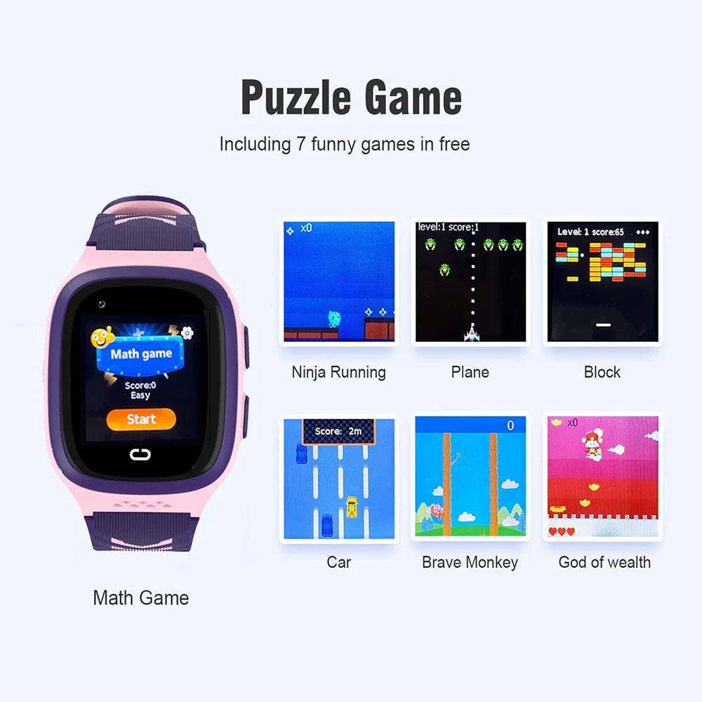 4G Kids Smart Watch Video Call Phone Watch Waterproof Monitor GPS SOS SIM Location Monitor Children Boy Girl Smartwatch Gifts