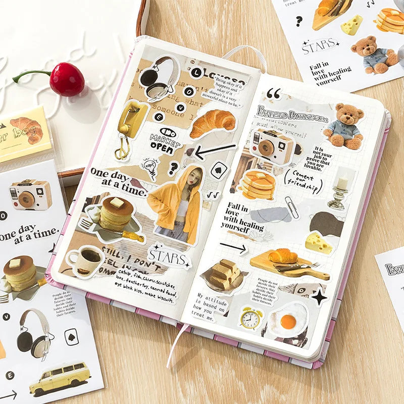 2 Sheets Creative Sweet Food Stickers for Daily Life Stuff Decoration Poster Crafts Scene Stationary School Supplies