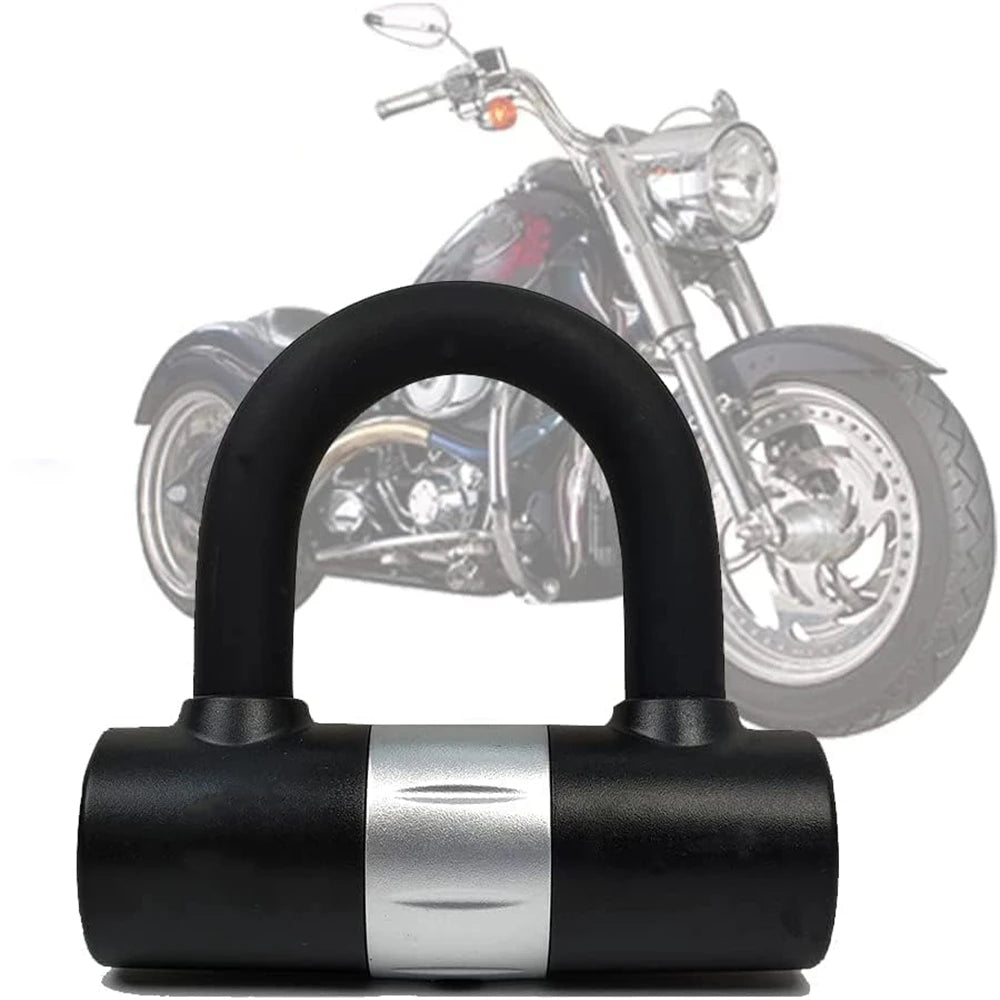 Bike U Lock 16mm Heavy Duty U Lock Motorcycle U Lock Bicycle Lock Dics Lock with 2Keys Security for Moped Scooter Outdoors