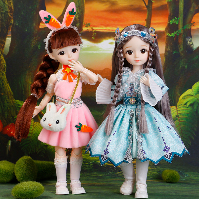 2024 New BJD Doll 30 Cm 1/6 Clothes with Multiple Joints Detachable 3D Eye Humanoid Doll Girl Dress Up Birthday Gift Toy