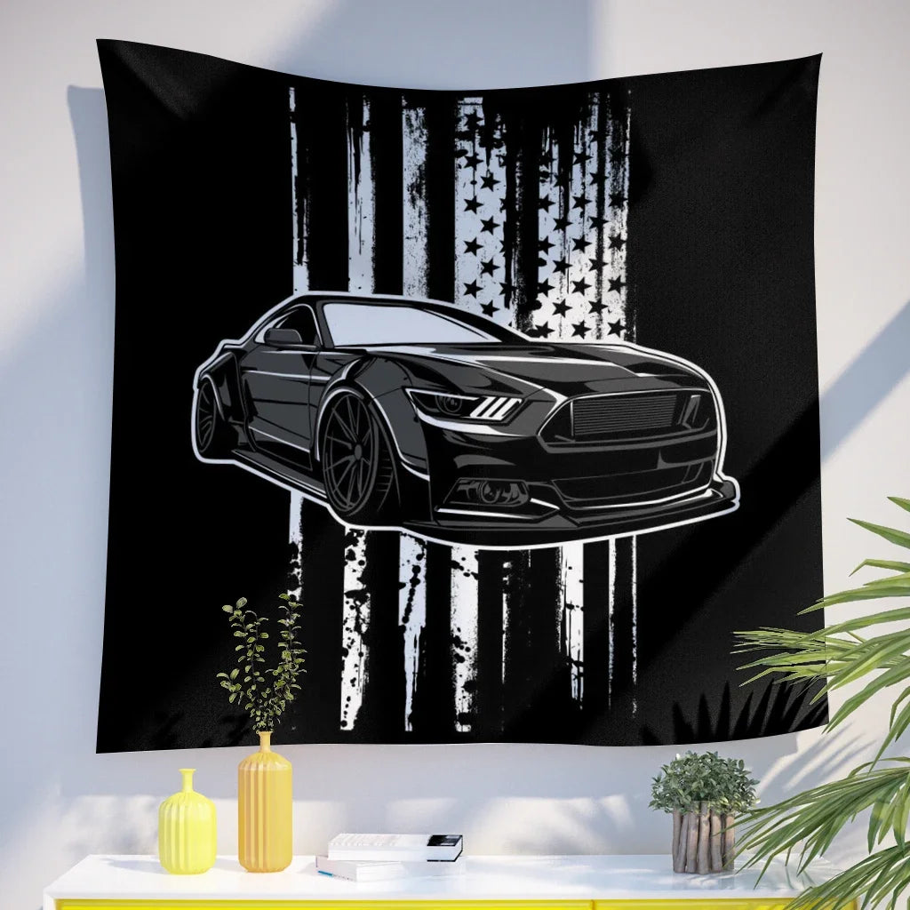 Jdm Car Japanese Racing Game Neon Sport Skyline  Sunset Tapestry Wall  Decorative  Bedroom