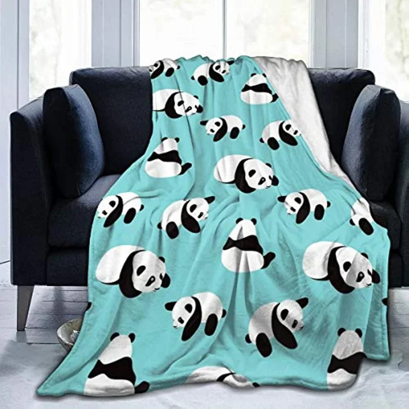 Cute Panda Flannel Fleece Bed Throw Lightweight Cozy Plush Blanket for Bedroom Living Rooms Sofa Couch 50 "x 40"