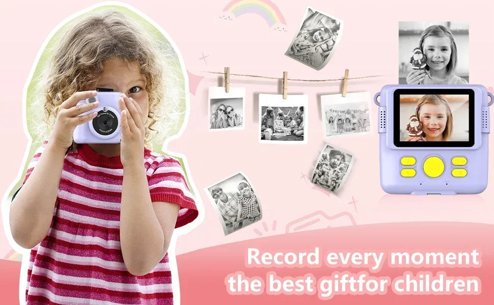 Instant Print Camera for Kids,   Camera for Toddler with Multi-Image, Christmas Birthday Gifts for 3-12-Year-Old Boys and Girls